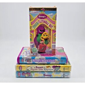 Vintage Barney VHS Video Tape Lot of 4 | Classic Collection | Songs & Kids Show